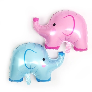 Cute Elephant Aluminum Film Balloon Kids Birthday Baby Shower Decoration Pink Blue White Animal Shape Foil Balloon Decor