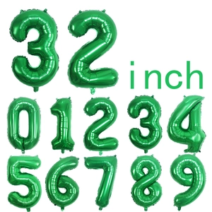 Ballon Chiffre en Feuille d'Aluminium Vert de 32 Pouces Ballons Chiffres en Mylar Métallique pour Décoration de Fête d'Anniversaire
