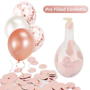 12-inch rose gold confetti balloon set with metallic and pearl latex balloons for parties