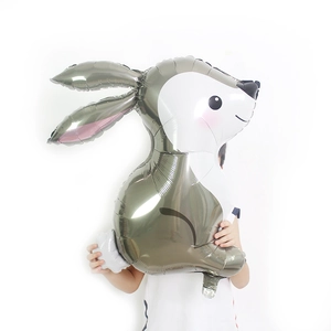 Large Animal Shaped Aluminum Foil Balloon Jungle Rabbit Deer Forest Theme Decorative Balloon For Birthday Party Kids Decor