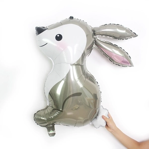 Cute giant rabbit foil balloon for forest animal themed party and jungle celebration decor