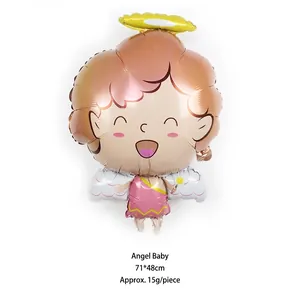 Large baby angel foil balloon for birthday party decorations with size 71x48cm
