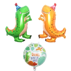 Dinosaur Aluminum Foil Balloon Cartoon Birthday Hat T-Rex Balloon For Kids Birthday Party Decoration Mylar Balloon Decorations