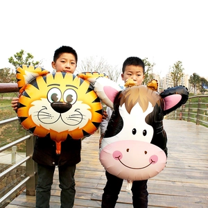 Grandi palloncini in alluminio a forma di tigre e mucca per feste e decorazioni bimbi
