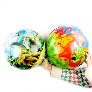 Runde 18-Zoll-Dinosaurier-Folienballons im Set mit realistischen und Cartoon-Motiven