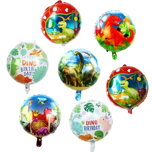 Dinosaurier Thema Runde Aluminiumfolienballons Für Kinder Geburtstag Party Dekoration Dschungel Jurassic World Party Zubehör