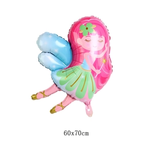 Ballon fée en aluminium pour anniversaire fille, design ange 60x70cm pour décoration