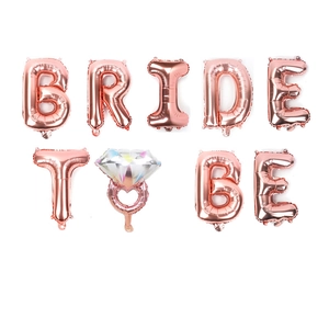 Rose gold Bride to be balloons set with a diamond ring foil balloon for party decor