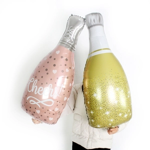 Large Champagne Bottle Foil Balloons Gold Rose Gold Cheers Wine Bottle Mylar Balloon For New Year Wedding Party Decoration