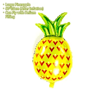 Ballon en aluminium en forme d'ananas 60x35cm pour décoration de fête hawaïenne