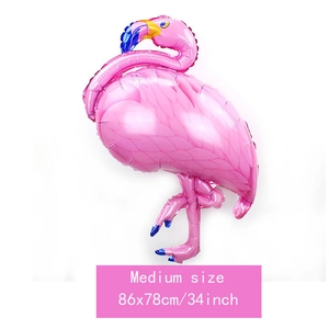 Ballon flamant rose en aluminium pour fête hawaïenne, taille moyenne 86x78cm