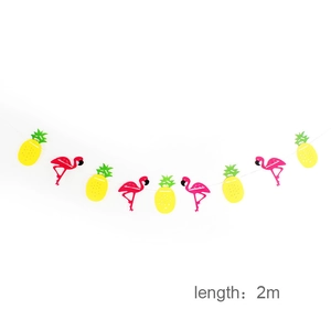 Guirlande de fête tropicale de 2m avec motifs flamants roses et ananas pour décoration