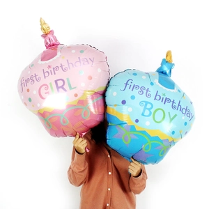 Großer Cupcake Folienballon Erster Geburtstag Junge Mädchen Kerzenform Aluminiumfolie Ballon Für Baby Ein Jahr Dekoration
