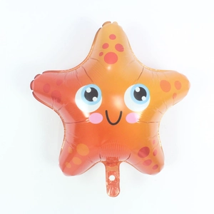 Ballon en aluminium étoile de mer cartoon orange pour décoration fête océan