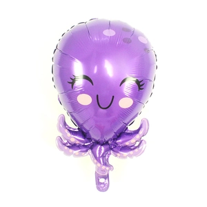 Mignon ballon pieuvre en aluminium violet à pois pour la décoration de fête d'anniversaire