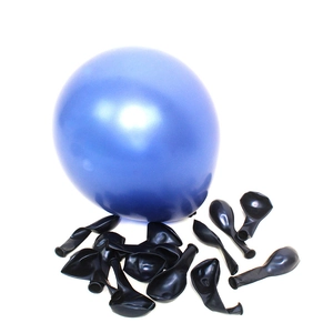 Macro view of metallic blue and black latex balloons set with matte finish