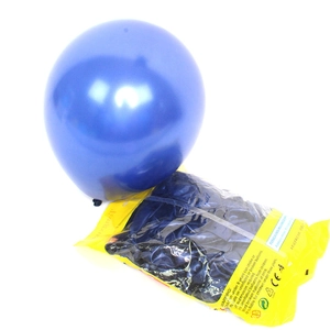 Metallic dark blue latex balloons in yellow retail packaging for party birthday decoration