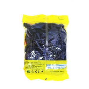 Detail view of deep blue latex balloons in retail packaging with CE safety certifications