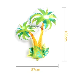 Grande palloncino in alluminio a forma di palma 103cm x 87cm per feste tropicali