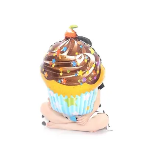 Ballon en Aluminium en Forme de Cupcake Chocolat Décoration de Fête d'Anniversaire Ballon de Baudruche pour Enfants