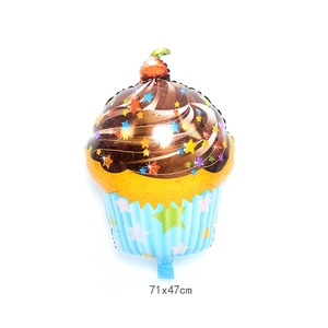 Ballon en aluminium de cupcake au chocolat avec étoiles pour anniversaire 71x47cm