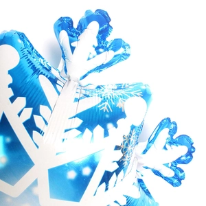 28-inch blue snowflake foil balloon with white and gold prints for Christmas decor