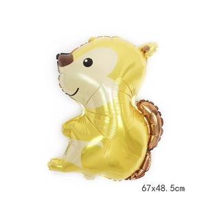 Squirrel shaped foil balloon in metallic gold finish for parties 67x48.5cm
