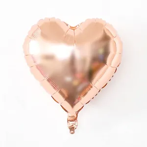 16 Zoll Herzballon aus Folie in Roségold mit Metallic-Effekt für die Geburtstagsfeier