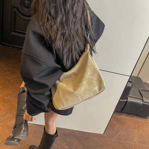Sac hobo minimaliste kaki pour femme, grand sac à bandoulière pour le quotidien