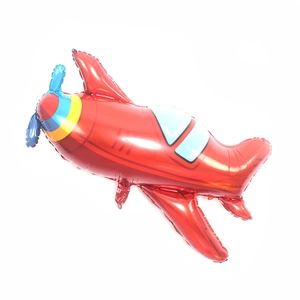 Vibrant red airplane aluminum foil balloon for astronaut themed birthday party decoration