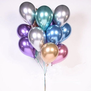 12-inch metallic chrome latex balloons in assorted colors for wedding and party decorations