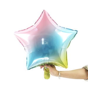18 inch gradient pink and blue star shaped foil balloon for party birthday decoration