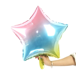 18-inch gradient star foil balloon in pink blue and yellow for party celebrations