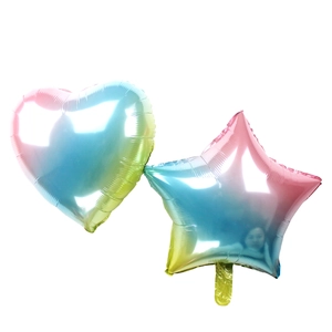 18-inch gradient macaron heart and star foil balloons for birthday party decor