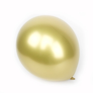 Single 12-inch metallic gold latex balloon with glossy chrome finish for party decor