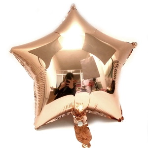 18-inch rose gold star-shaped foil balloon with metallic finish for party decoration