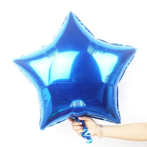 Deep blue 24-inch star-shaped foil balloon with glossy metallic finish for celebrations