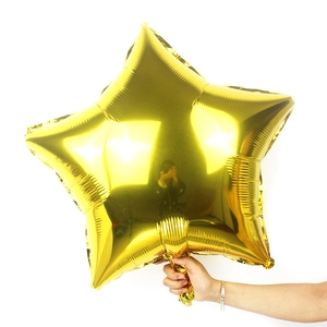 Glossy gold 24-inch star foil balloon for birthday party and wedding event decoration