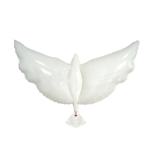 White flying peace dove foil balloon for European wedding church ceremony decorations