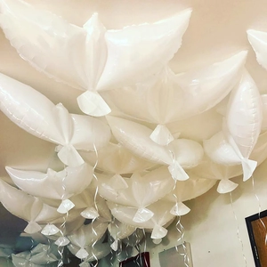 Large White Peace Dove Aluminum Foil Balloon Flying Bird Balloon For Wedding Party Church Decoration Celebration Props