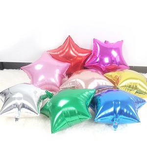 24-inch star-shaped foil balloons in assorted metallic colors for festive party decor