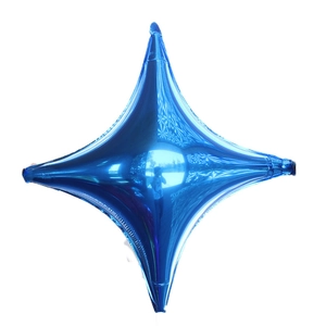 26-inch blue metallic four-pointed star foil balloon for party and wedding decoration