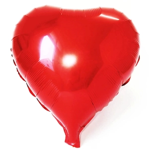 18-inch red heart-shaped foil balloon with metallic finish for wedding and party decor