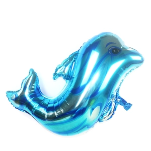Blauer Delfin-Folienballon mit Metallic-Finish für Ozean-Themenparty Dekorationen