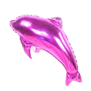 Delfin-Folienballon in Metallic-Pink für Geburtstagsdekoration mit Ozean-Thema