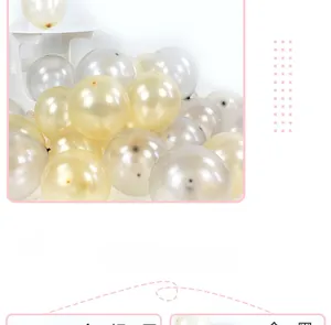 Detail of pearlescent champagne and white latex balloons for elegant party arch decorations