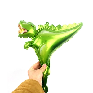 Green mini T-Rex dinosaur foil balloon for children birthday party decorations