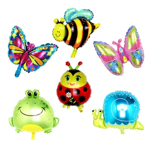 Cartoon Mini Insect Aluminum Foil Balloons Bee Snail Butterfly Ladybug Frog Shape Kids Birthday Party Decoration Balloons