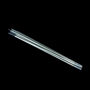 Detail view of foldable fiberglass poles with silver metal connectors for balloon arch stand