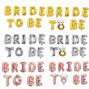 Aluminum Foil Bride To Be Letter Balloons Set With Diamond Ring Balloon For Bachelorette Party Wedding Engagement Decor